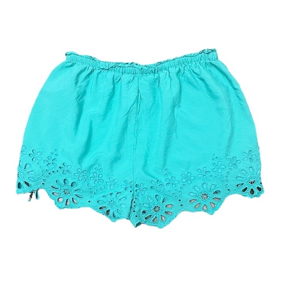 American Eagle Aqua Blue Eyelet Scallop Hem Shorts S - Picture 3 of 11